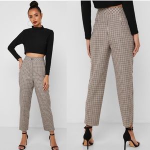 🟢3 for $30🟢Topshop Brown/Black Checked Ankle Trouser